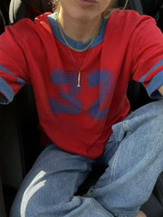 Women's Summer Digital 32 Printed Round Neck Short Sleeve Casual T-Shirt Graphic Tees Women Top Loose And Breathable Unisex Top