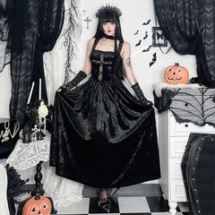 Autumn And Spring New Style Dark Gothic Sexy Slim Fit Cross Hollow Embroidery Dress for Women