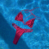 Pink Lace Bikini Women Sexy Swimsuit Push Up Swimwear 2025 Bandeau Biquini Female Mirco Bathingsuit Bodysuit Beachwear Outfits