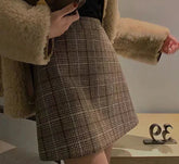 Skirts Women Plaid Slim Korean Style Casual All-match High Waisted Mujer Spring-autumn Comfortable Student Club Female Harajuku