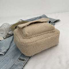 Korean Plush Fabric Women's Shoulder Crossbody Bag Small Fashion Lambs Wool Fluffy Fur Winter Female Bag Designer Handbags