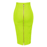 Pbong Amazon Best-Selling Mini Dress Striped Zipper High-Waisted Bodycon Skirt Sexy Double-Opened Waist Belt Solid Color
