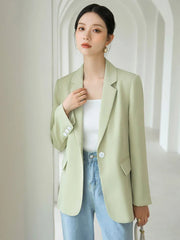 Slim Sweet Women Blazer Fashion Back Slit Long Sleeve Elegant Suit Coats Chic Casual Solid Female Simple Korean Fall Winter Tops
