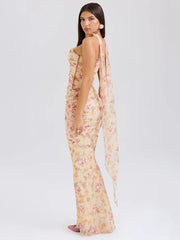 Sexy Two Pieces Sets For Women Strapless Off-shoulder Sleeveless Tops And Elegant High Waist Long Skirt Two Pieces Sets