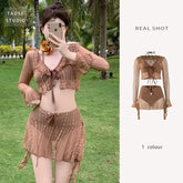 Summer Swimsuit Women's Sexy Bikini Set Holiday Style Sexy Sunscreen Swimsuit Cover Skirt Beach Women's Sexy Three Piece Set