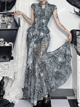 Vintage Chinese Style Skirt Women Aesthetic Fairy Grunge Elegant Butterfly Printed High Waist Skirt Y2k E-girl Clubwear