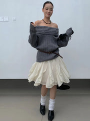 Irregular Streetwear Short Skirt Lace Patchwork Sweet Chic Beige Women Skirt A-line Elastic Waist Fashion Summer Skirts New