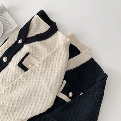 Women's Cardigan with Pearl Button Long Sleeve Knit Sweater Jacket Coat Cardi Autumn Winter Elegant French Chic Outfit