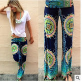 Pbong Hot Sale Of The Season Summer Fashion Printed Casual Harem Pants Women's Straight Leg Long Trousers Cotton Polyester Comforta...