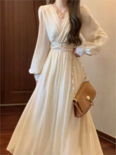 Elegant and Chic Midi Party Dress for Women Long Sleeve Solid Fashion New Evening Prom Vestidos Female Autumn Clothes