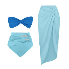 Push Up Bikini Set With Cover Up Sexy Swimwear Women Patchwork Swimsuit High Waist Biquini Female Bathingsuit Bodysuit Beachwear