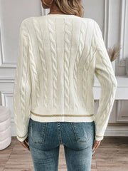Women's Minimalist round Neck Long Sleeve Knitted Cardigan Sweater New Style Comfortable Soft Material Fashionable Outerwear