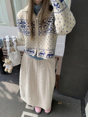 Japanese Style Long Skirt Women Vintage Harajuku Thick Skirt Autumn Winter Solid Streetwear A-line Skirts Aesthetics