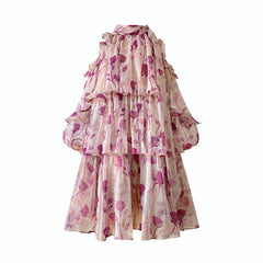 Beach Style Floral Mini Dress Woman Boho Spring Long Sleeve Party Fairy Dress Female Fashion Casual Elegant Korean Dress