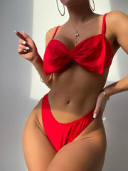 Bikinis Women Push Up Swimsuit Solid Strape Swimwear Ladies Bathers Bathing Swimming Swim Suit Female Beachwear