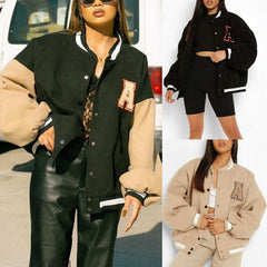 women's jacket spring Printed zipper Long Sleeve vintage racing jacket Sport Style Woman bombers jacket ropa mujer