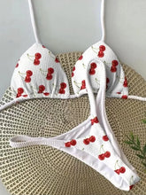 brazilian bikini women suit, beach fashion, sexy thong swimsuit, cute cherry print