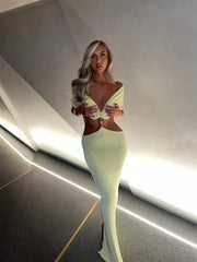 Women Elegant Strapless Hollow Waist Maxi Dress Fashion Backless Pleated Bodycon Long Robes New Sexy Party Clubwear