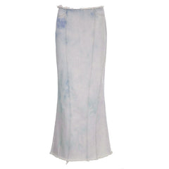 Fantasy tie-dye side slit dress