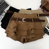 Tiered Ruffle Mini Skort with Belt Built-in Shorts High Waist A-line Short Skirts Women Teen-girl Summer Y2K Beach Vacation