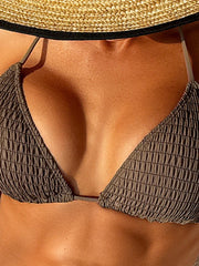 Halter String Triangle Thong Bikini Solid Swimsuit Women Sexy Swimwear Female Bather Bathing Swimming Swim Suit Beachwear