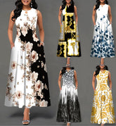 Pbong mid size graduation outfit romantic style teen swag clean girl ideas 90s latina aesthetic Women New Loose Floral Vintage Hole Ruffles Befree Dress Large Big Summer Camis Party Elegant Maxi Dresses Plus Sizes