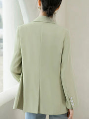 Slim Sweet Women Blazer Fashion Back Slit Long Sleeve Elegant Suit Coats Chic Casual Solid Female Simple Korean Fall Winter Tops