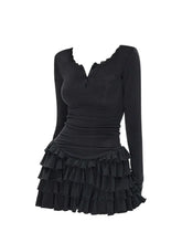 Fall Winter Women Shoujo Girl Ballet Core Long Sleeve Dress Korean Mini Frocks Party One-Piece 2000s Aesthetic Gyaru Coquette