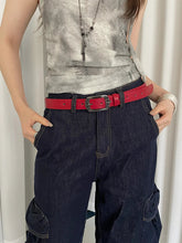 Retro Ethnic Style Butterfly Printed Red Belt For Women New In 2025 Versatile Belt With Jeans Belt Decoration