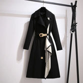 Pbong Women's Long Coat Spring Autumn Loose Fashionable Slimming Large Size Casual Outerwear Elegant Lady Jacket Trendy