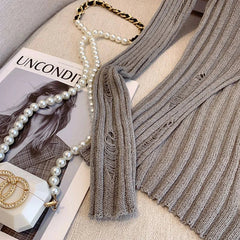 Hollow Out Knitted Cardigan Women Y2K Korean Sexy Streetwear Hole Long Sleeve Sweaters Summer Fashion Thin Irregular Female Tops