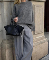 Round Neck Loose Casual Knitted Women Pullovers Fashion Long Sleeve Basic Sweater New Autumn Winter Female Warm Knitwear