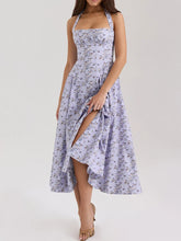 Summer Women's Dresses New Streetwear Fashion Bandage Print Casual Slim Maxi Dress Sexy Sleeveless Lady Lace Backless Dresses