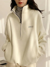 Korean Warm Fleece Hoodies Women Casual Kpop Fashion Plus Velevt Sweatshirt Top Autumn Winter