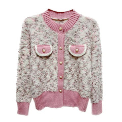 Autumn And Winter 2025 Elegant Korean Version Women Knitted Cardigan Sweater Coat Temperament Versatile Female Sweater Jacket