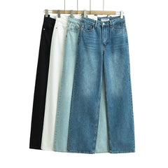 Japanese 2000s style y2k jeans for women denim pants vintage clothes baggy jeans blue loose wide leg high waist jeans black