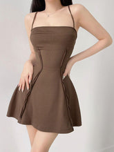 Knitted Stitched Short Backless A-Line Dress