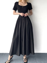 Black Loose A-Line Slim Long Dress