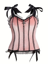 Tie Strap Lettuce Trim Cami Lettuce Trim Tie Strap Cami Top, Gothic Sleeveless Top, Women's Clothing