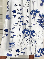 Women's Two Piece Dress Set Casual Dress Print Dress Daily Vacation Fashion Elegant Pocket Print Midi Dress Crew Neck Half Sleeve Floral Regular Fit Black Navy Blue Green Summer Spring S M L XL XXL