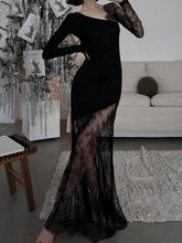 Elegant Asymmetrical Black Sexy Lace Dress
