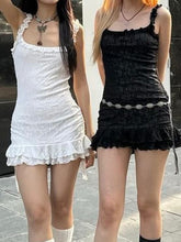 Sexy Strap Jacquard Ruffles Sleeveless Dress