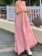 Chic Pink Halter Neck Maxi Dress for Women - Summer Beach Vacation Style, Non-Stretch Polyester, Machine Washable