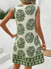 Floral Print Sleeveless Summer Mini Dress