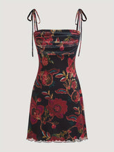 Floral Print Tie Shoulder Dress Floral Print Tie Shoulder Dress, Elegant Sleeveless Bodycon Cami Dress for Spring & Summer, Women's Clothing