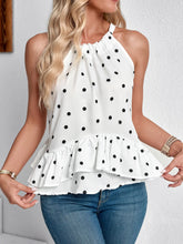 Ruffled Printed Halter Neck Cami Top