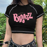 Y2K T-shirt Crop Top Classic Street Style Crop Top For Women's Adults' Hot Stamping Poly / Cotton