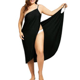 Oufisun Women Plus Size Pareo Beach Cover Up Wrap Dress Bikini Bathing Suit Femme Robe De Plage Beachwear Femme Tunic Kaftan