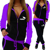 Printed Tracksuit Women 2 Piece Set Zipper Sweatshirt+Pants Sportwear Women's Sports Suit Hooded Hoodies Set Female Clothes