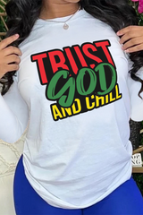 Pbong - White Vintage Print Letter O Neck Tops